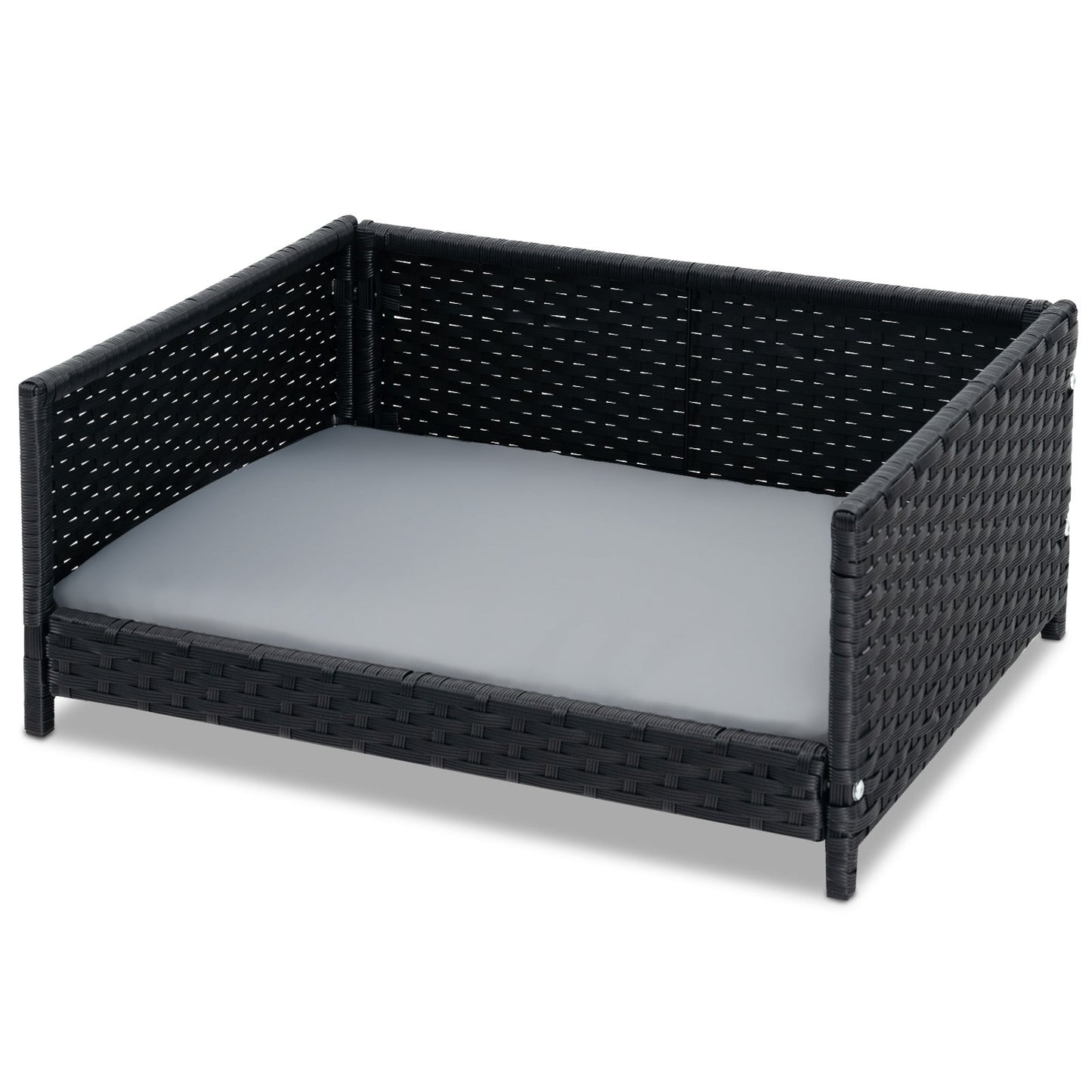 Rattan Dog Bed, Waterproof Cushion, Medium Small, Gray Dog Supplies at Gallery Canada