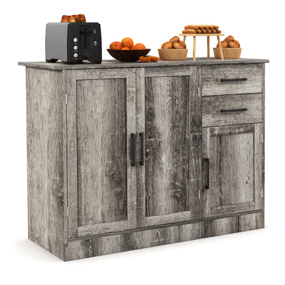 Buffet Storage Cabinet Kitchen Sideboard with 2 Drawers, Gray Sideboards Cabinets & Buffets at Gallery Canada