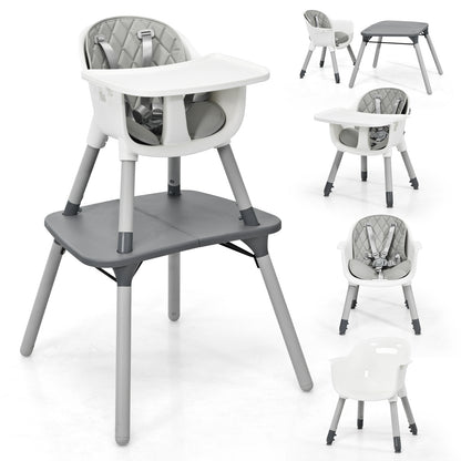 4-In-1 Baby Convertible Toddler Table Chair Set, Gray High Chairs Gray at Gallery Canada