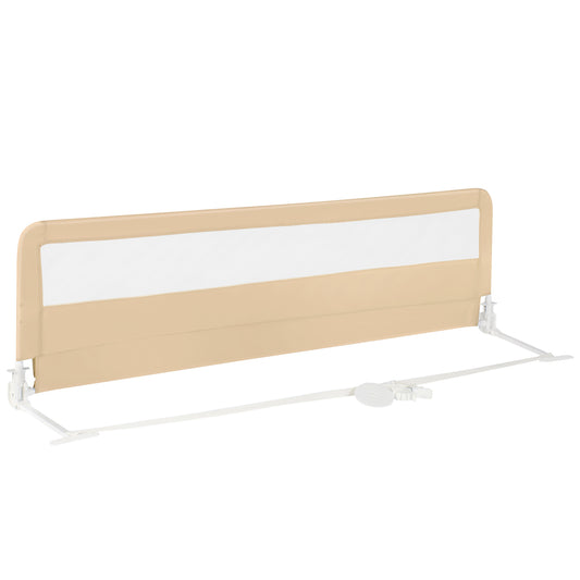 71 Inch Extra Long Swing Down Bed Guardrail, Safety Straps, Beige