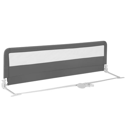 71 Inch Extra Long Swing Down Bed Guardrail, Safety Straps, Gray Bed Rails Gray at Gallery Canada