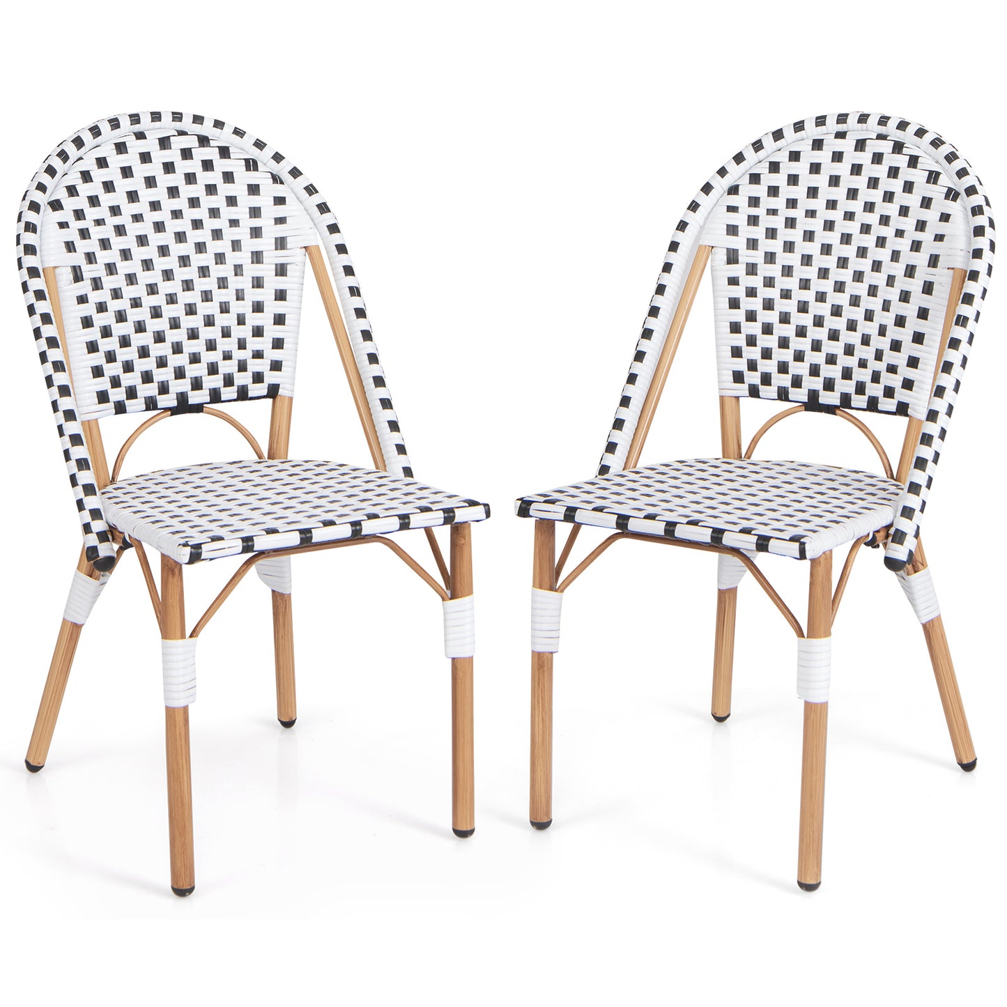 French Bistro Chair Set of 2 with Galvanized Metal Framex, White Patio Dining Chairs White at Gallery Canada