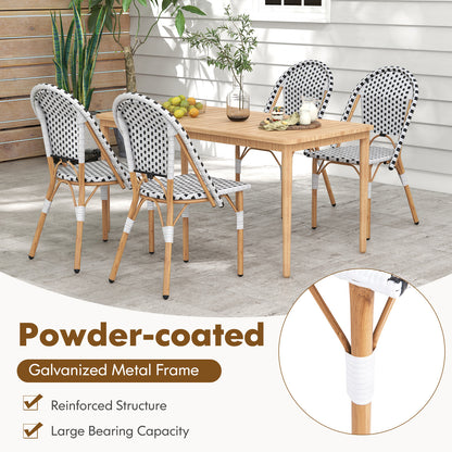 French Bistro Chair Set of 2 with Galvanized Metal Framex, White Patio Dining Chairs at Gallery Canada