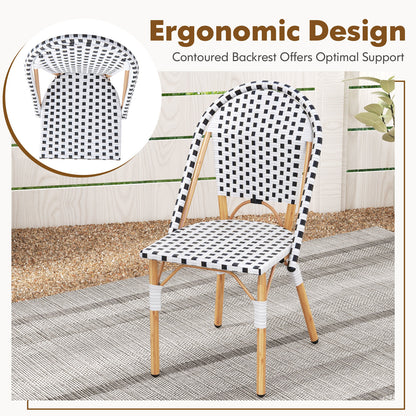 French Bistro Chair Set of 2 with Galvanized Metal Framex, White Patio Dining Chairs at Gallery Canada