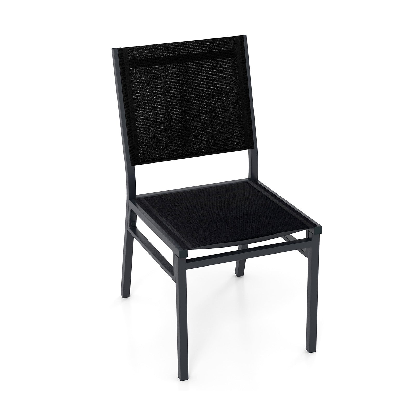 Outdoor Dining Chairs with Breathable Seat and Backrest for Backyard Porch Poolside-1 Piece, Black Patio Dining Chairs at Gallery Canada