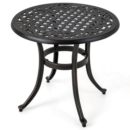 24 Inch Patio Side Table, Adjustable Footpads, Rustic Brown Patio Coffee Tables Rustic Brown at Gallery Canada