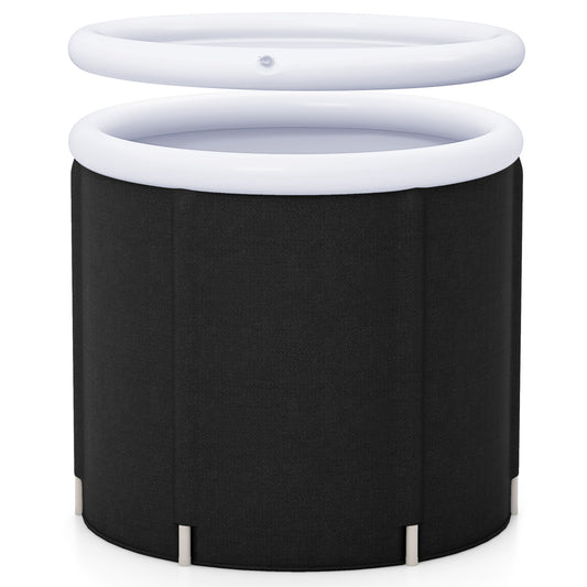 66 Gal Outdoor Ice Plunge Tub with Lid at Home Ice Plunge Tub Black, White at Gallery Canada