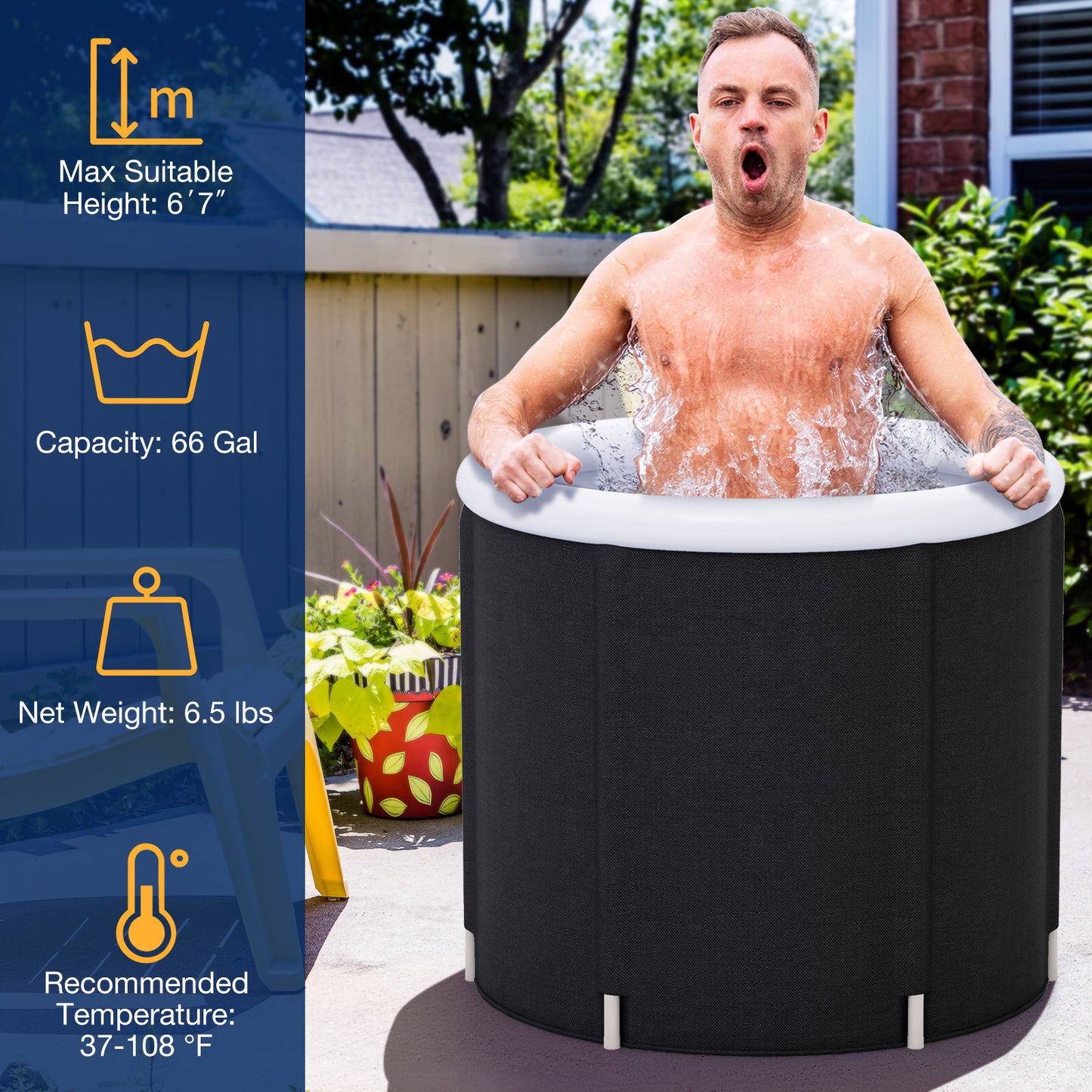 66 Gal Outdoor Ice Plunge Tub with Lid at Home Ice Plunge Tub at Gallery Canada