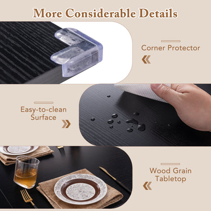 5 Piece Dining Table Set for 4-6 with 2 Benches & 2 Stools for Kitchen Dining Room, Black Dining Room Sets at Gallery Canada