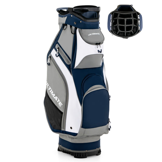 10.5 Inch Golf Stand Bag, 14 Way Dividers, 7 Zippered Pockets, Navy Golf Navy at Gallery Canada