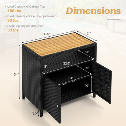 Rattan Storage Cabinet, Acacia Wood Countertop, Black Sideboards Cabinets & Buffets at Gallery Canada