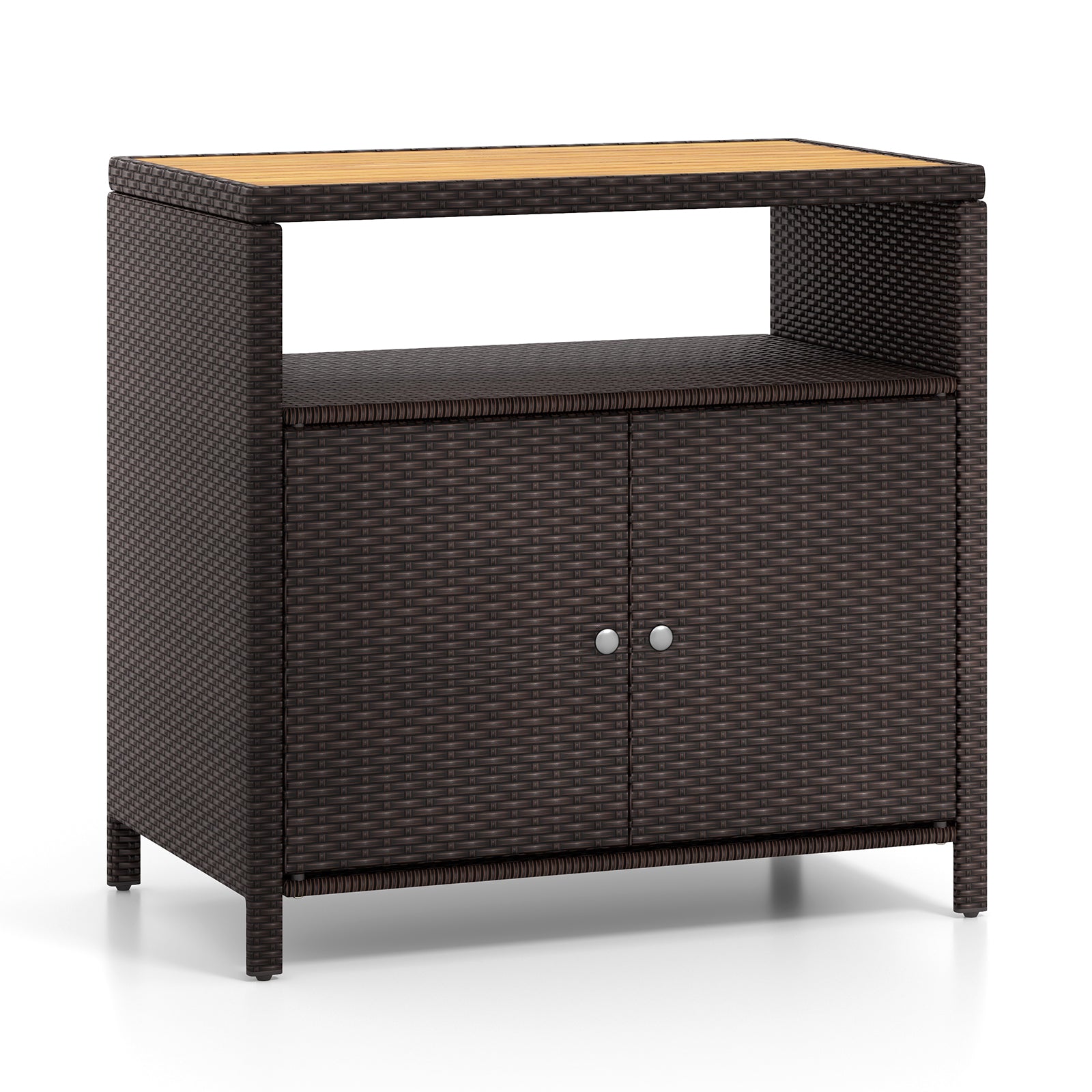 Rattan Storage Cabinet, Acacia Wood Countertop, Brown Sideboards Cabinets & Buffets at Gallery Canada