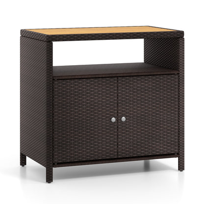 Rattan Storage Cabinet, Acacia Wood Countertop, Brown Sideboards Cabinets & Buffets at Gallery Canada