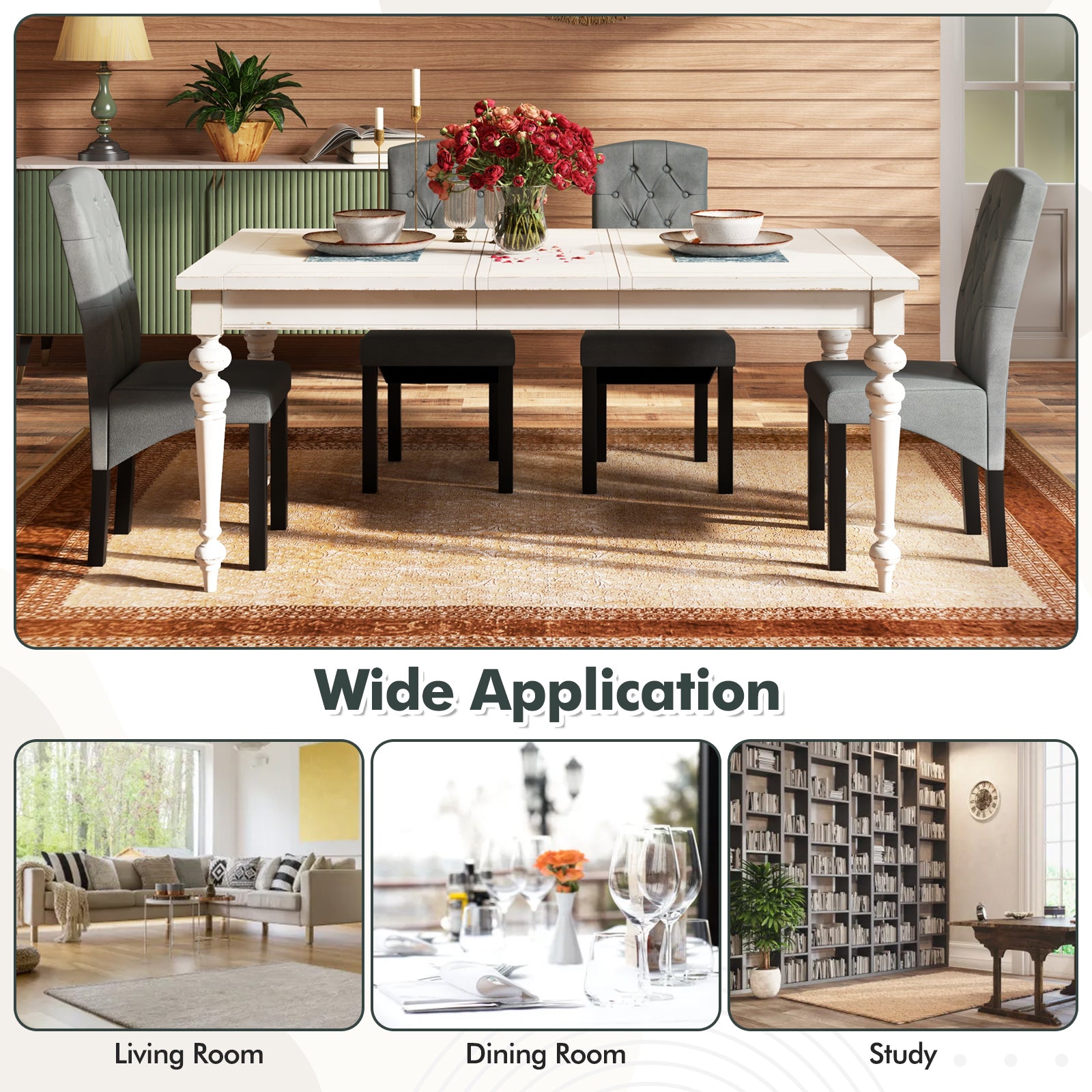 Modern Dining Chair with High Backrest High-density Sponge Cushion, Dark Gray Dining Chairs at Gallery Canada