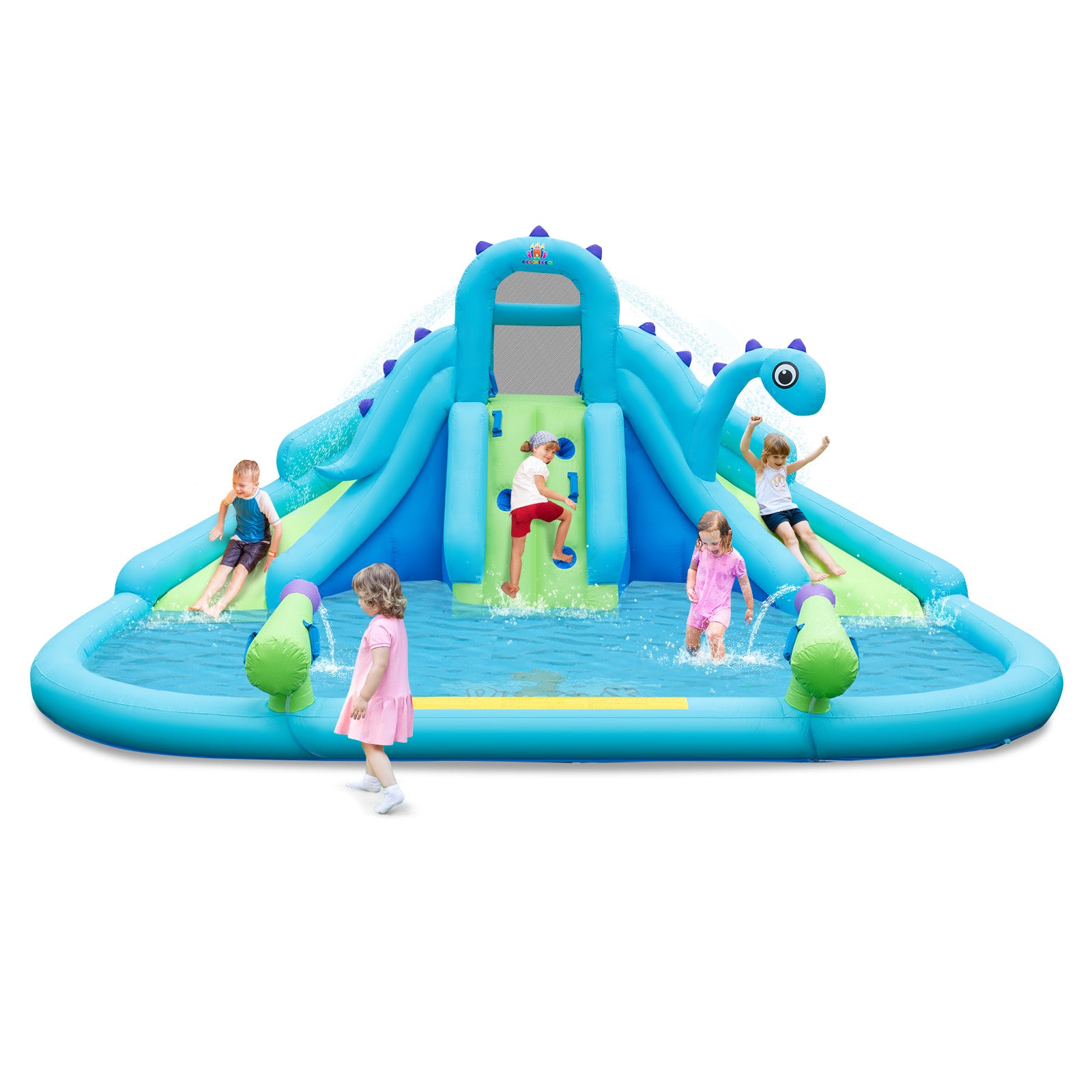 Inflatable Water Slide with Dual Slides and Large Splash Pool (Without Blower), Blue Bounce House at Gallery Canada