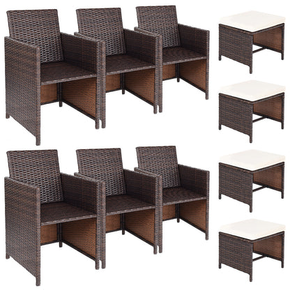 10 Piece Outdoor Patio Dining Set, Brown Patio Dining Sets Brown at Gallery Canada