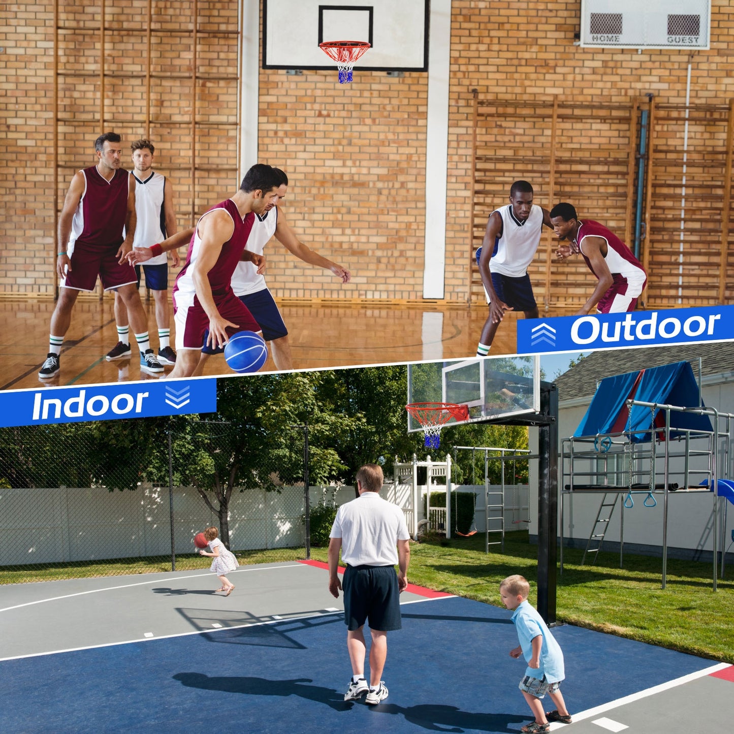18 Inch Wall Mounted Basketball Hoop, Red Sport Equipments at Gallery Canada