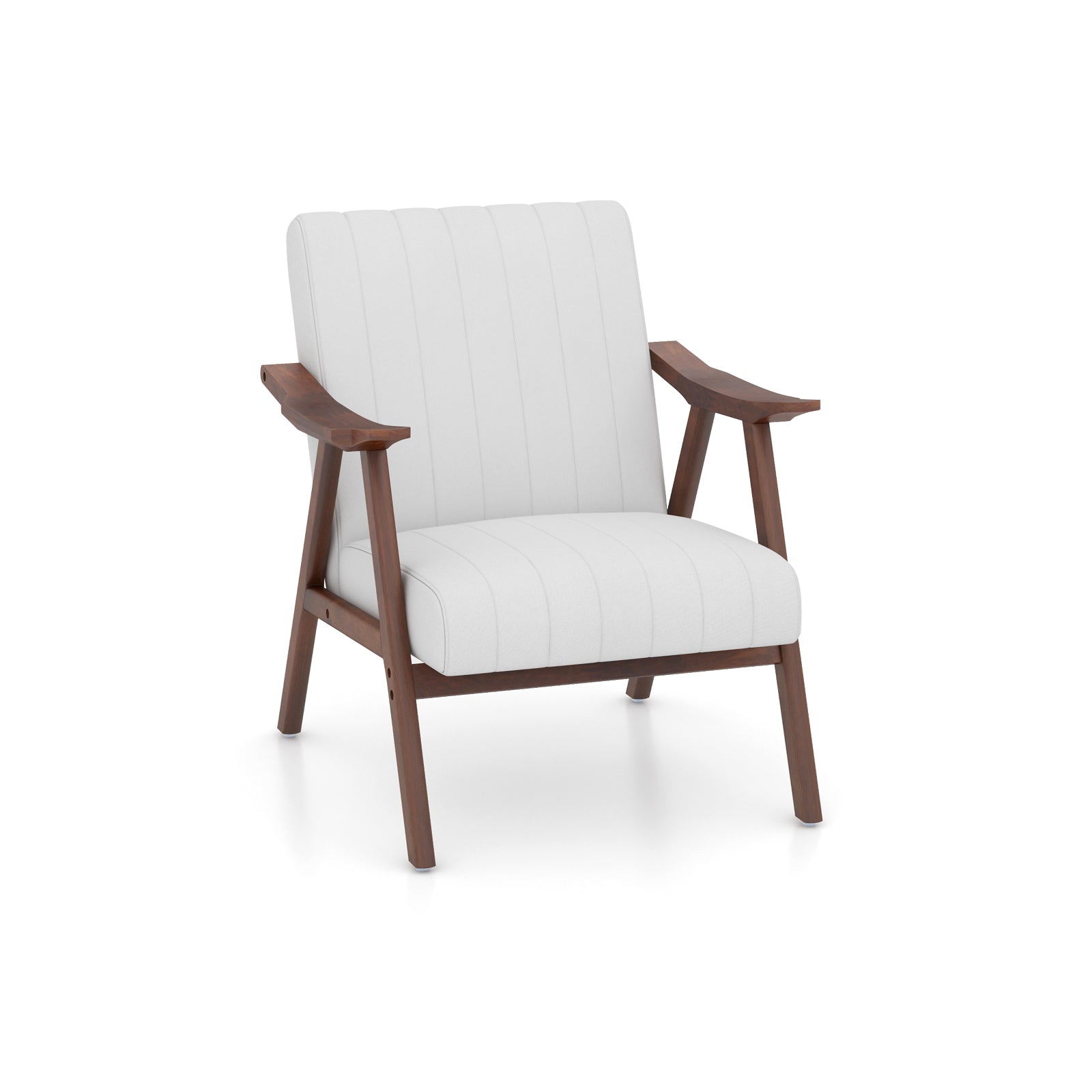 Modern Accent Chair Leisure Armchair with Felt Pads, Beige Accent Chairs Beige at Gallery Canada