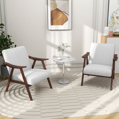 Modern Accent Chair Leisure Armchair with Felt Pads, Beige Accent Chairs at Gallery Canada