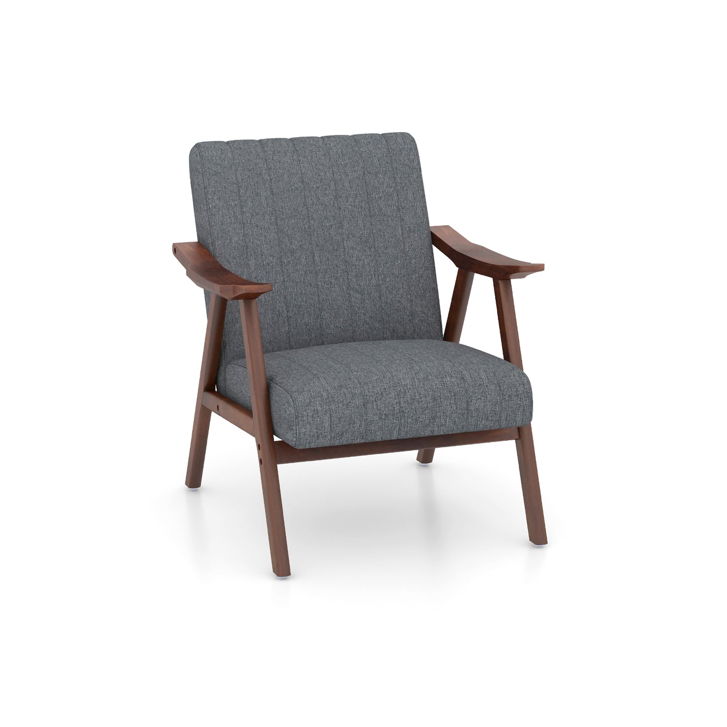 Modern Accent Chair Leisure Armchair with Felt Pads, Light Gray Accent Chairs Light Gray at Gallery Canada