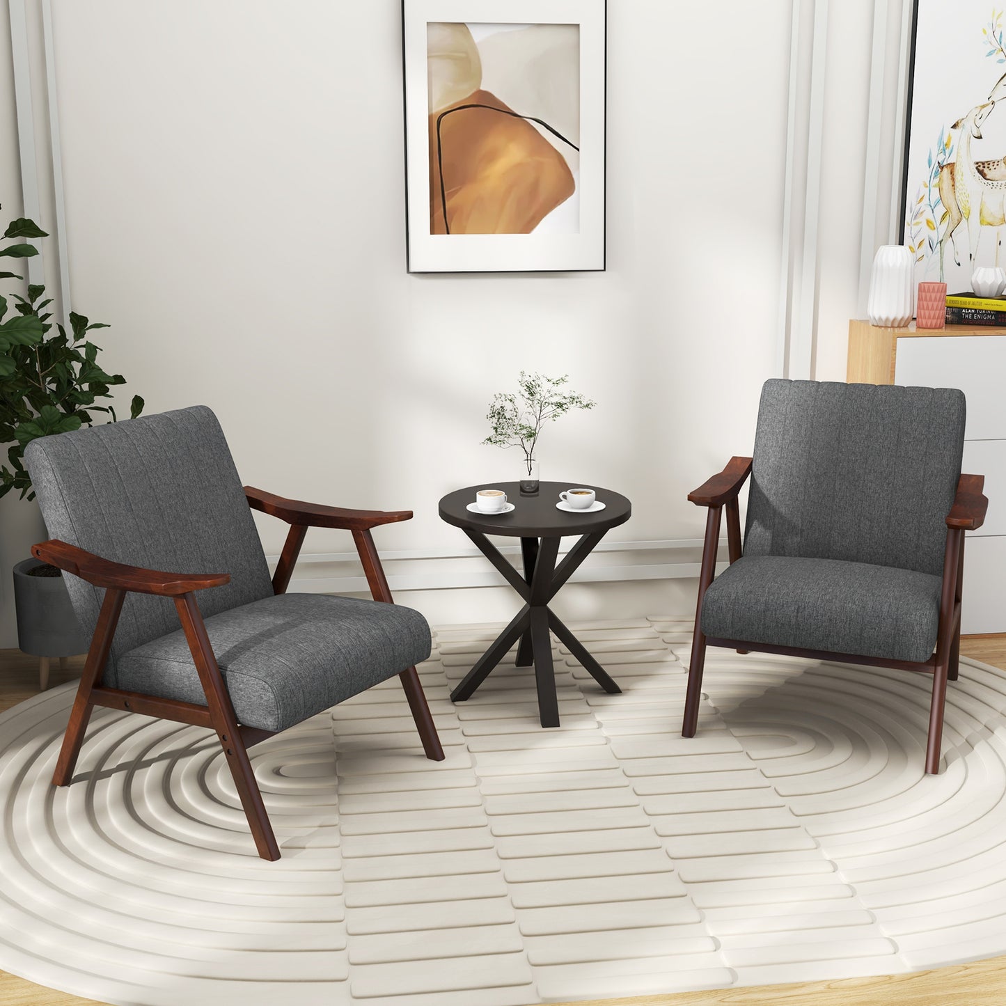 Modern Accent Chair Leisure Armchair with Felt Pads, Light Gray Accent Chairs at Gallery Canada