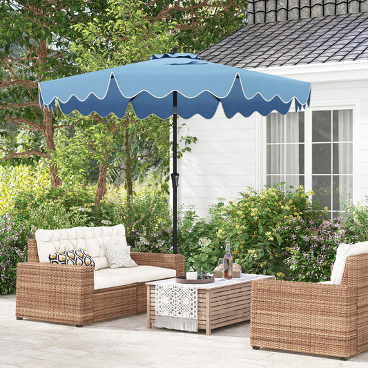 9 Feet Patio Umbrella with Crank Handle and Push Button Tilt, Navy Outdoor Umbrellas Navy at Gallery Canada