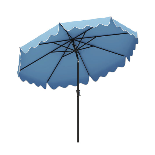 9 Feet Patio Umbrella with Crank Handle and Push Button Tilt, Navy Outdoor Umbrellas Navy at Gallery Canada