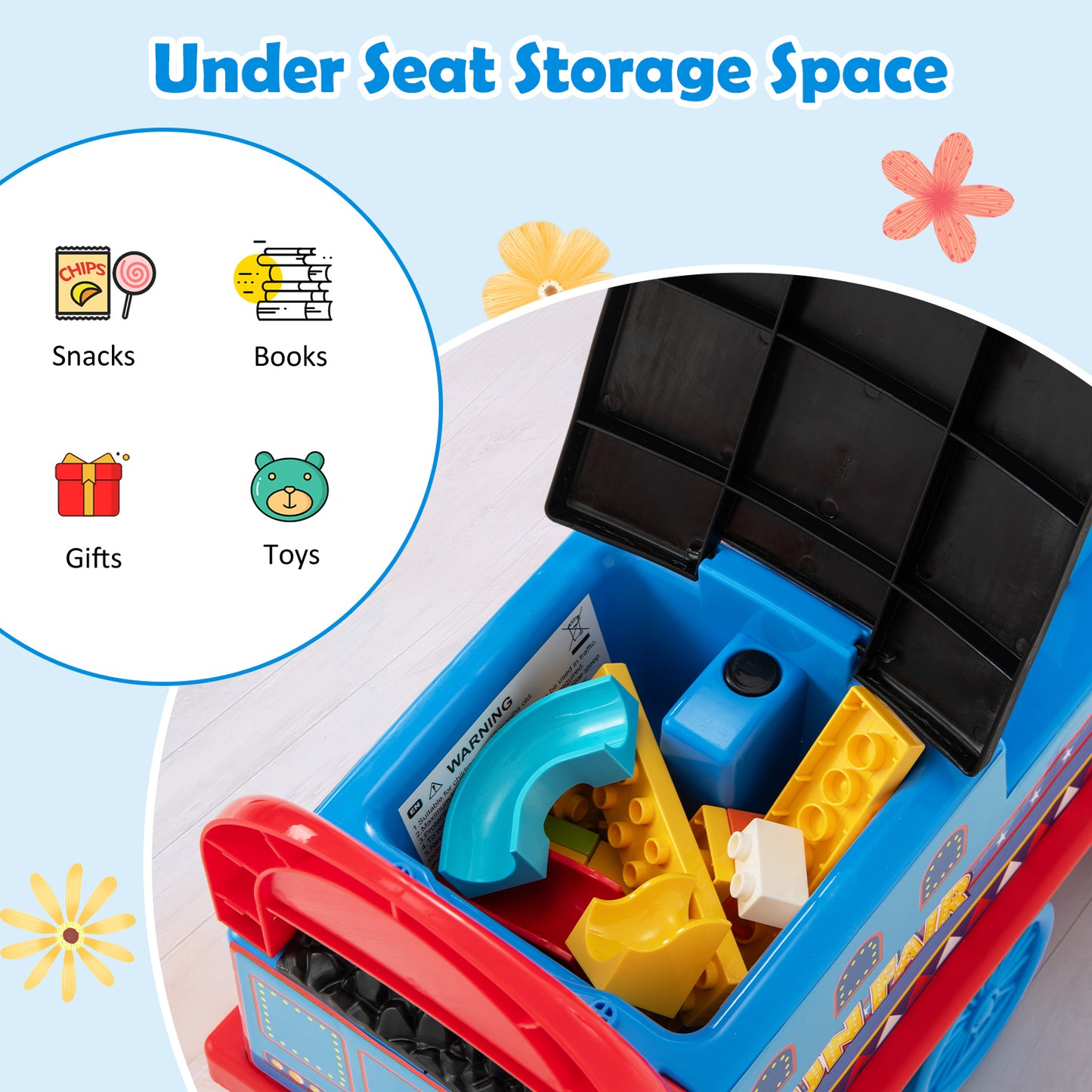 6V Electric Kids Ride On Car Toy Train with 16 Pieces Tracks, Navy Powered Ride On Toys at Gallery Canada