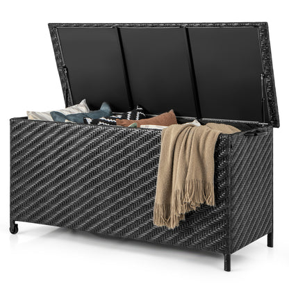 85 Gallon Outdoor Storage Box with Removable Liner and Universal Wheels, Black Outdoor Storage & Garages at Gallery Canada