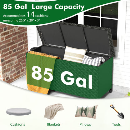 85 Gallon Outdoor Storage Box with Removable Liner and Universal Wheels, Black Outdoor Storage & Garages at Gallery Canada