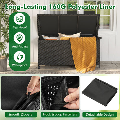 85 Gallon Outdoor Storage Box with Removable Liner and Universal Wheels, Black Outdoor Storage & Garages at Gallery Canada