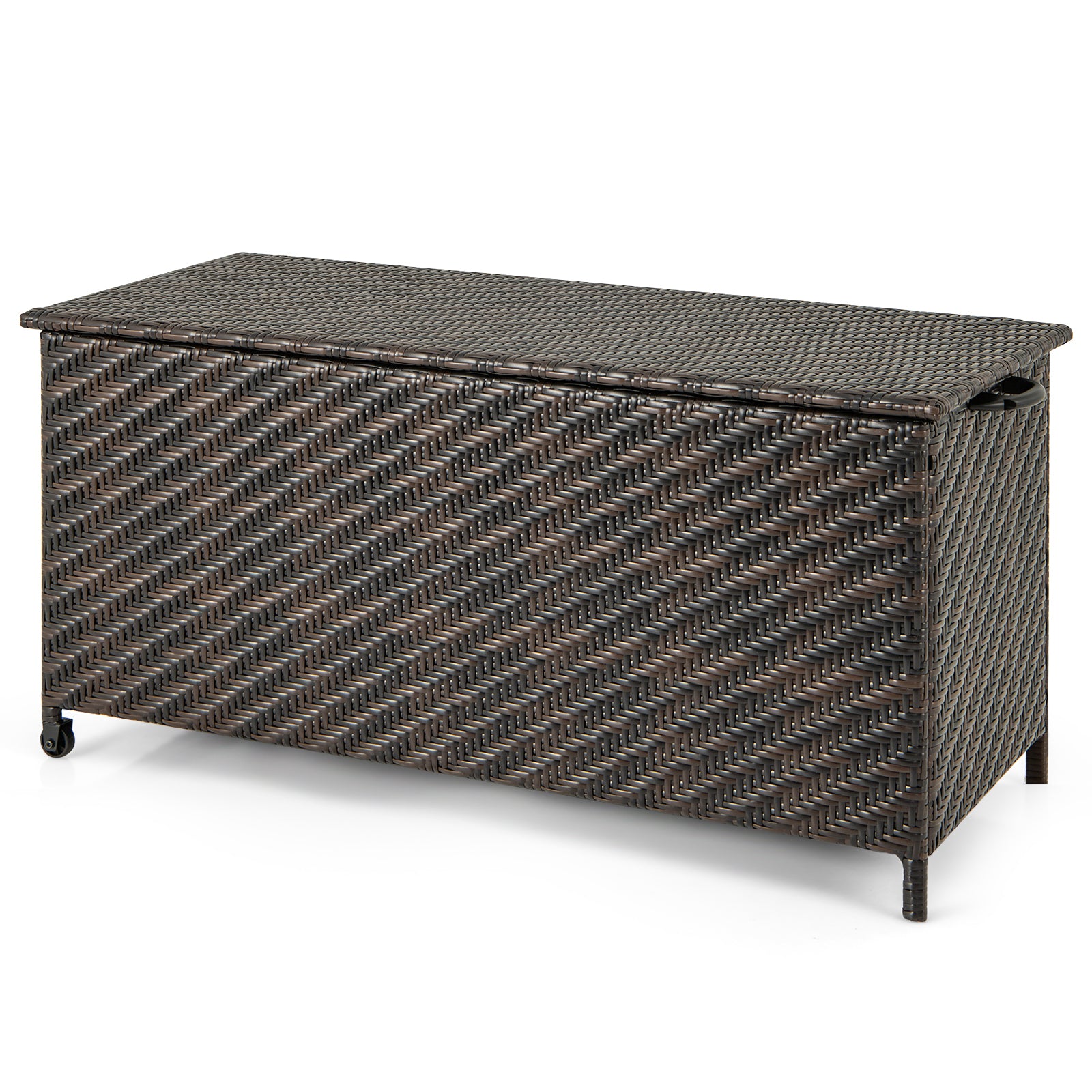 85 Gallon Outdoor Storage Box, Removable Liner, Universal Wheels, Brown Outdoor Storage & Garages Brown at Gallery Canada