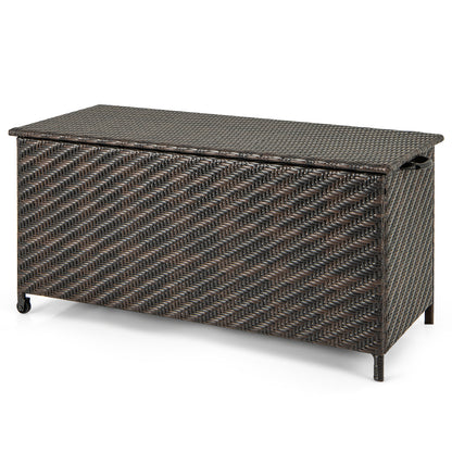 85 Gallon Outdoor Storage Box, Removable Liner, Universal Wheels, Brown Outdoor Storage & Garages Brown at Gallery Canada