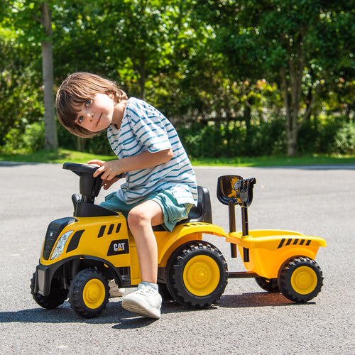 Kids Ride On Tractor, Detachable Trailer, Yellow