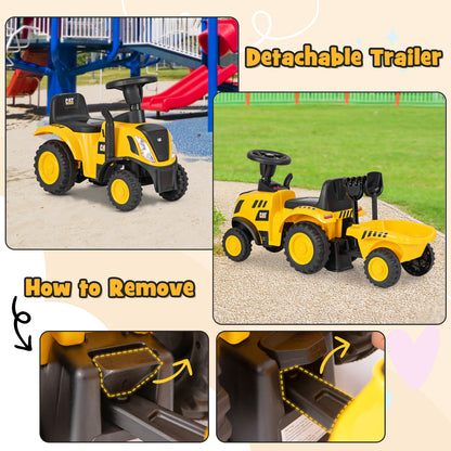 Kids Ride On Tractor, Detachable Trailer, Yellow Push & Pedal Ride On Toys at Gallery Canada