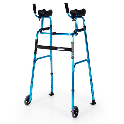 Folding Adjustable Aluminum Walking Frame, Navy