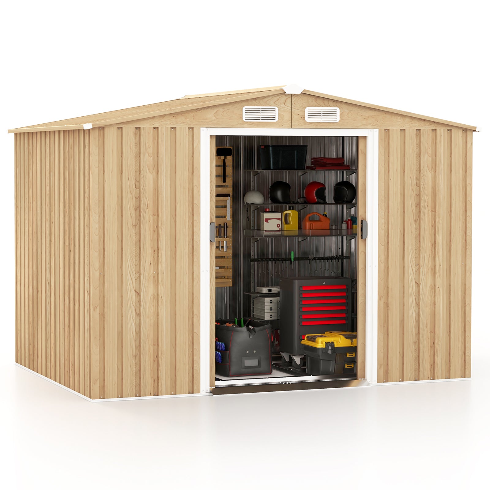 Weather Resistant Galvanized Steel Shed, Tilted Roof, Natural Sheds & Outdoor Storage at Gallery Canada