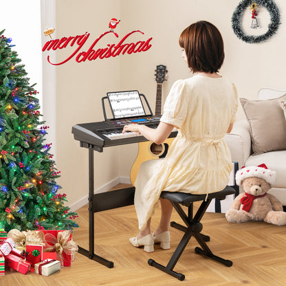 61-Key Electronic Keyboard Piano Starter Set with Stand Bench and Headphones, Black Pianos & Keyboards at Gallery Canada