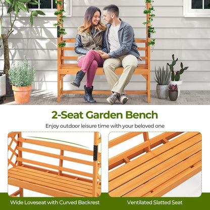 6.5 FT Tall Patio Garden Arbor with Pergola and 2-Seat Bench for Garden Backyard Decoration, Yellow Beach & Lawn Chairs at Gallery Canada