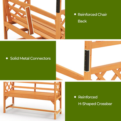 6.5 FT Tall Patio Garden Arbor with Pergola and 2-Seat Bench for Garden Backyard Decoration, Yellow Beach & Lawn Chairs at Gallery Canada