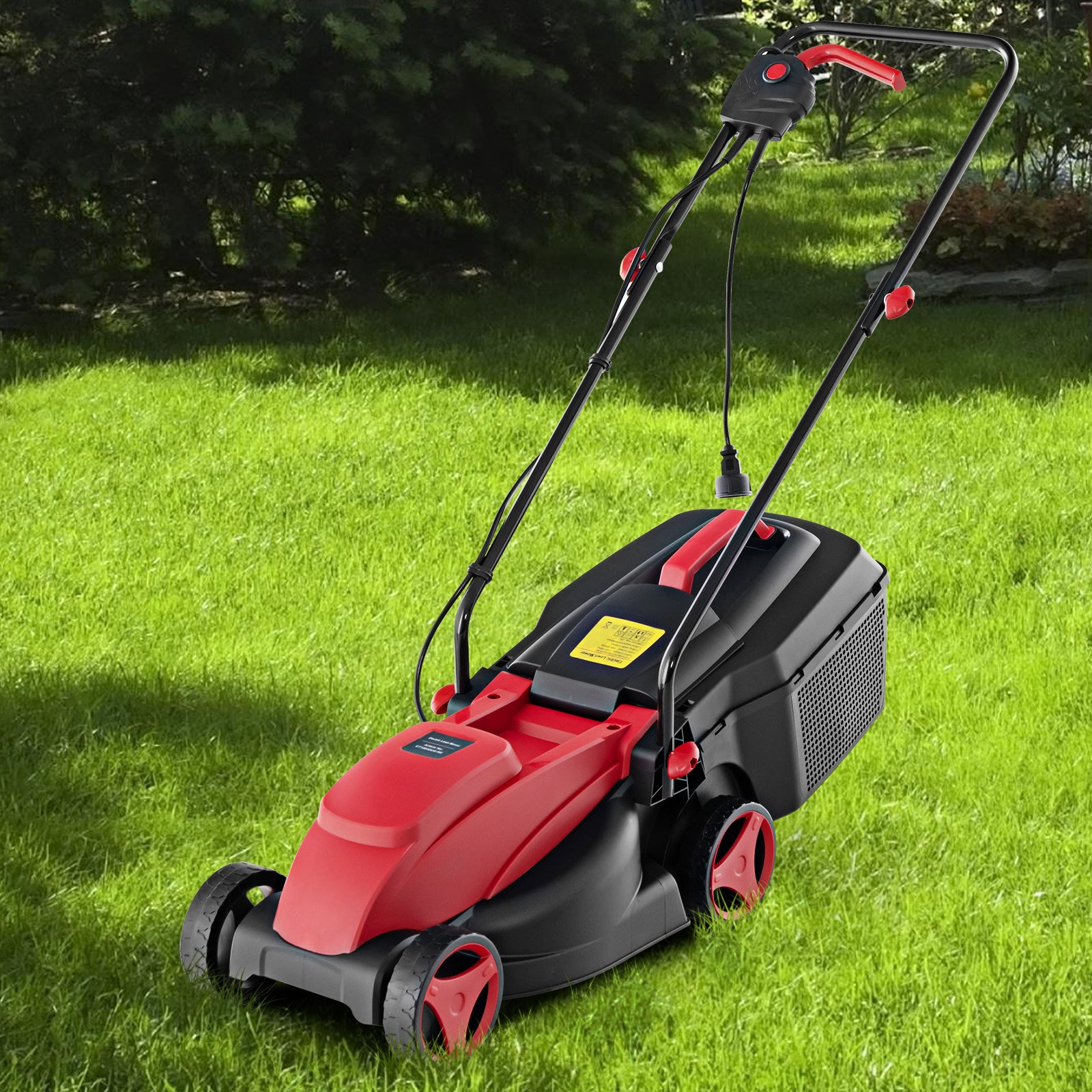 10 AMP 13 Inch Electric Corded Lawn Mower with Collection Box, Red Garden Tools at Gallery Canada