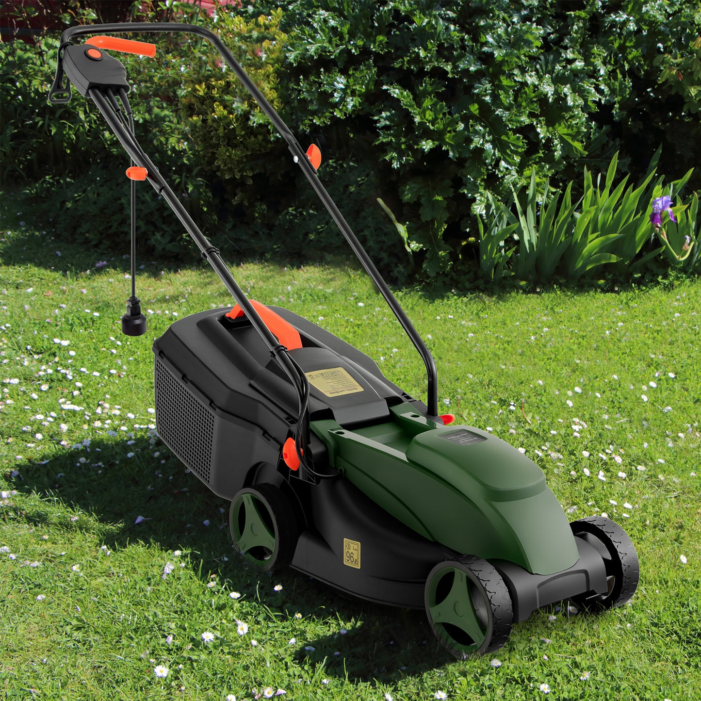 10 AMP 13 Inch Electric Corded Lawn Mower with Collection Box, Blue & Green Garden Tools at Gallery Canada