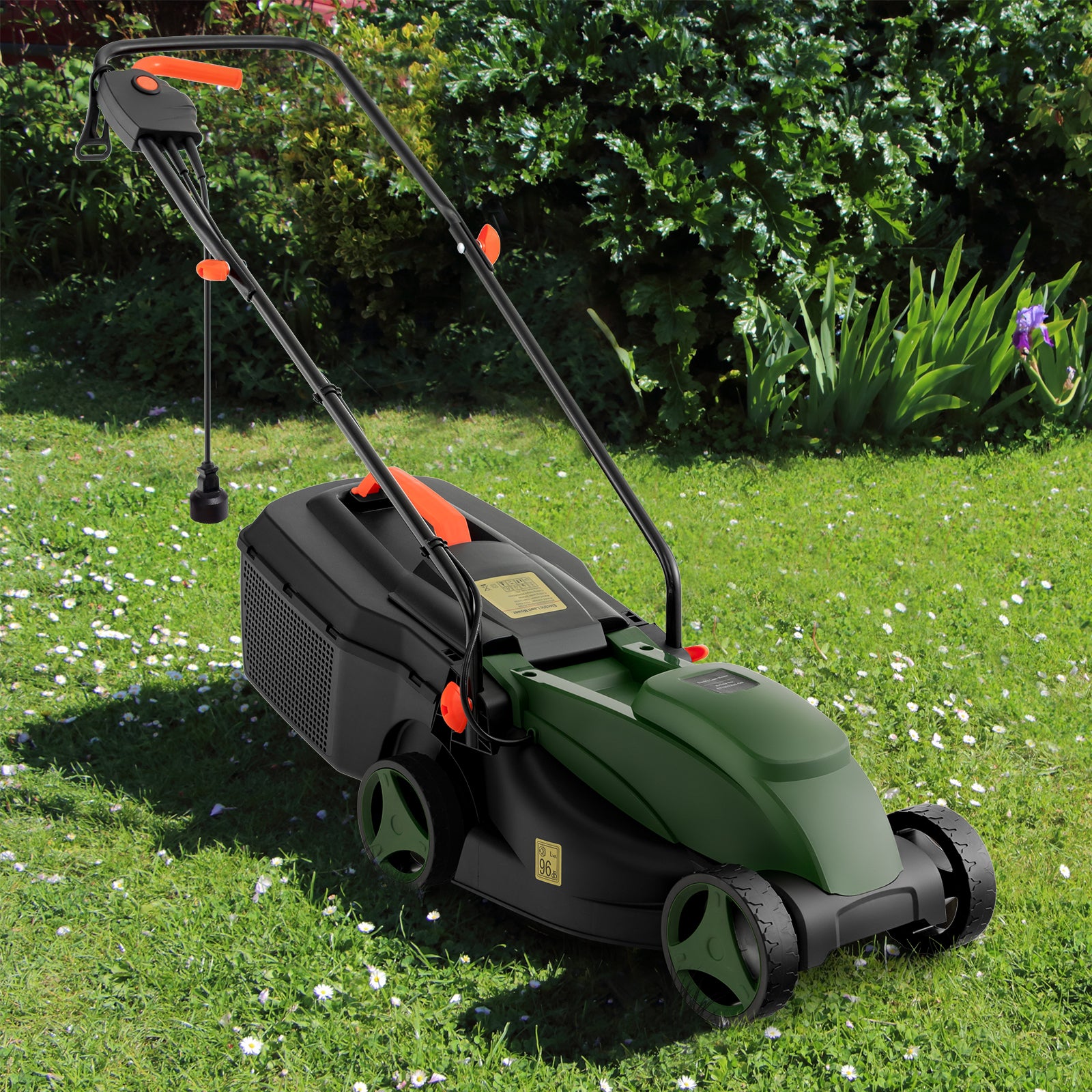 10 AMP 13 Inch Electric Corded Lawn Mower with Collection Box, Blue & Green Garden Tools at Gallery Canada
