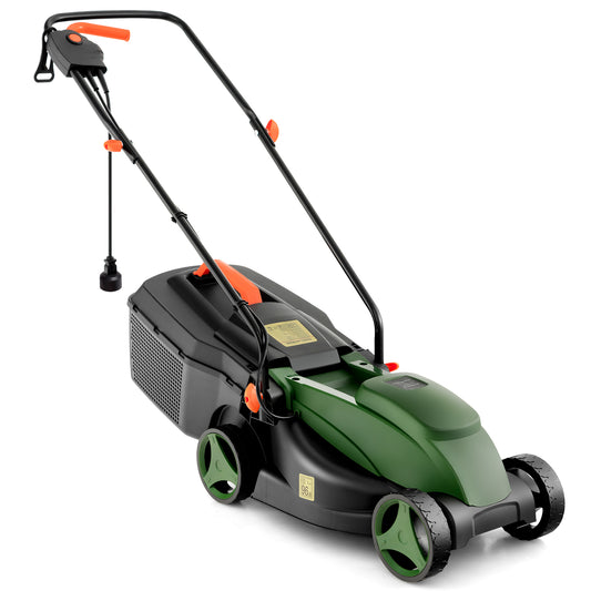 10 AMP 13 Inch Electric Corded Lawn Mower with Collection Box, Blue & Green Garden Tools Blue & Green at Gallery Canada