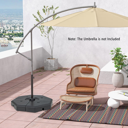 4 Piece Patio Cantilever Offset Umbrella Weight Base Plate Set, Black Outdoor Umbrella Bases at Gallery Canada