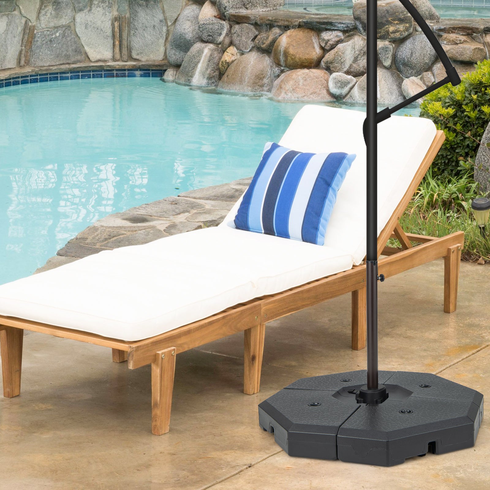 4 Piece Patio Cantilever Offset Umbrella Weight Base Plate Set, Black Outdoor Umbrella Bases at Gallery Canada