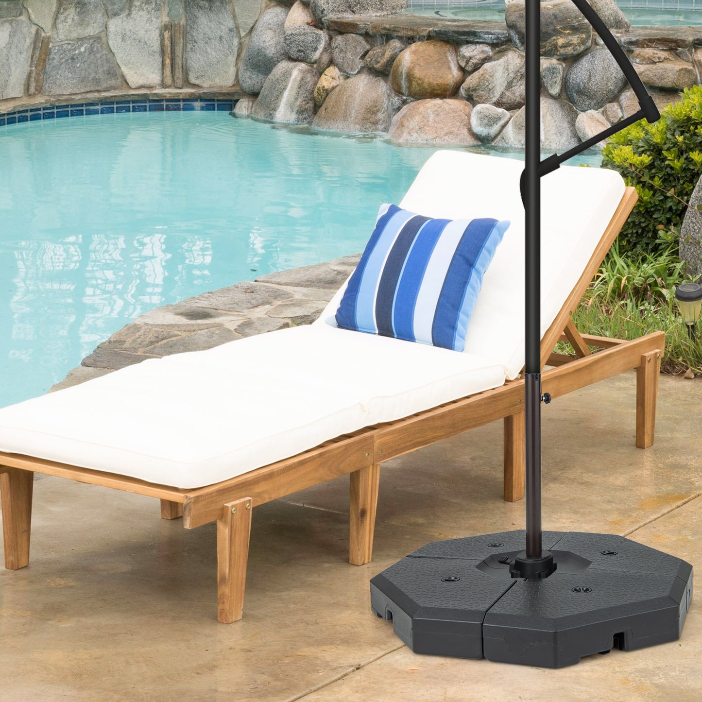4 Piece Patio Cantilever Offset Umbrella Weight Base Plate Set, Black Outdoor Umbrella Bases at Gallery Canada