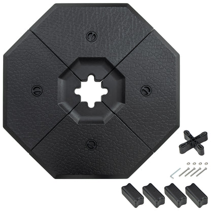 4 Piece Patio Cantilever Offset Umbrella Weight Base Plate Set, Black Outdoor Umbrella Bases at Gallery Canada