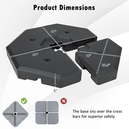 4 Piece Patio Cantilever Offset Umbrella Weight Base Plate Set, Black Outdoor Umbrella Bases at Gallery Canada