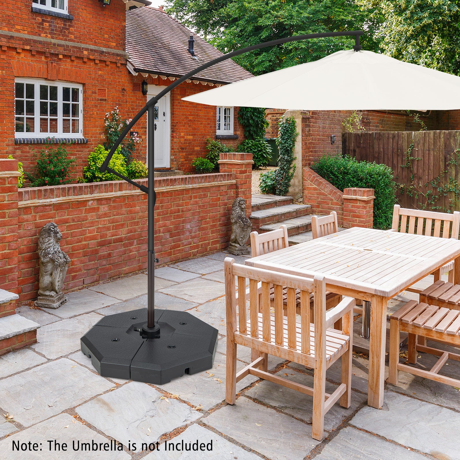 4 Piece Patio Cantilever Offset Umbrella Weight Base Plate Set, Black Outdoor Umbrella Bases at Gallery Canada